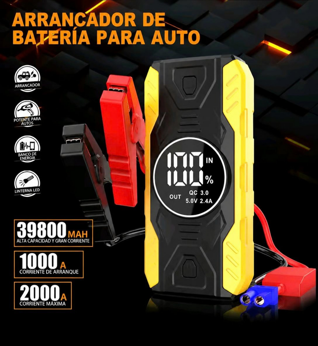 Jump Starter 5 en 1 PRO - Arrancador de Batería, Inflador 150 PSI, Powerbank y Linterna de Emergencia