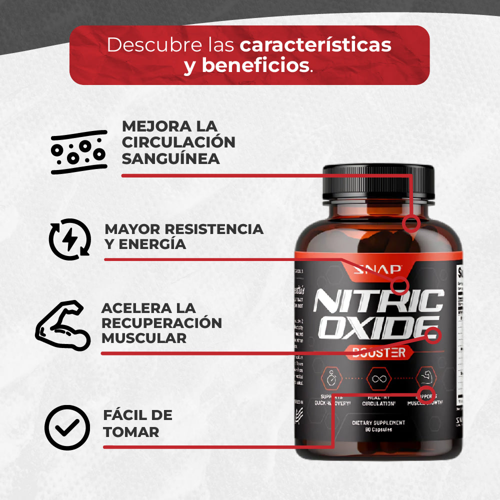NITRIC OXIDE BOOSTER - Potenciador de Bombeo Muscular | 60 Cápsulas